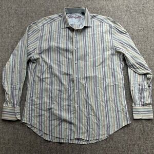 Robert Graham XL Men's Long Sleeve Striped Button Up Shirt 100% Cotton
